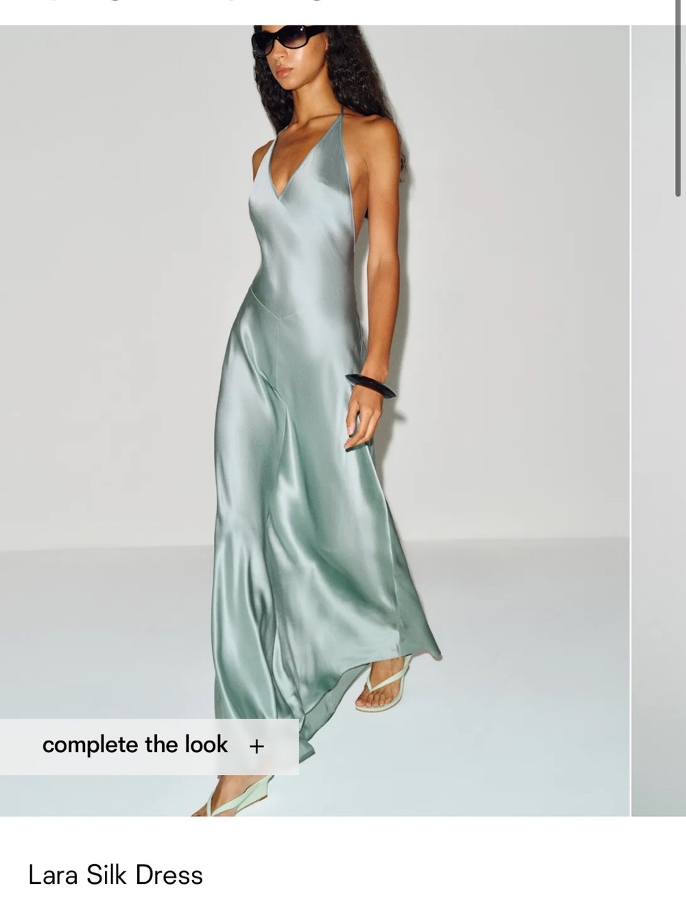 Reformation Silky Sage Green Slip Dress - Lara Silk Dress